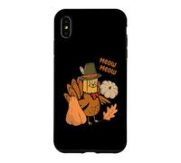 Carcasa para iPhone XS MAX Meow Meow Divertido Día de Acción de Gracias Pavo Gato Amante Gatito