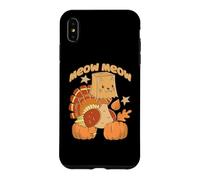 Carcasa para iPhone XS MAX Meow Meow Divertido Día de Acción de Gracias Pavo Gato Amante Gatito