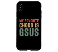 Carcasa para iPhone XS MAX Mi Acorde Favorito es Gsus Retro Christian Guitar Player Juego de Palabras