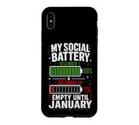 Carcasa para iPhone XS MAX Mi batería Social vacía hasta enero Navidad Divertida