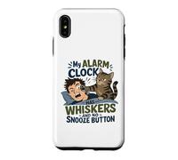 Carcasa para iPhone XS MAX Mi Despertador Tiene Bigotes, no Tiene botón de repetición, Gato
