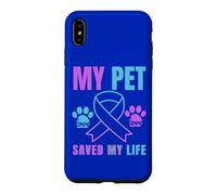 Carcasa para iPhone XS MAX Mi Mascota salvó mi Vida Prevención del Suicidio Emocional Perro Gato