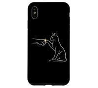Carcasa para iPhone XS MAX Midnight Cat Touch Magical Bond Line Art Cat Silhouette
