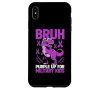 Carcasa para iPhone XS MAX Military Child Month Dinosaur, Purple Up for Military Kids