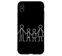 Carcasa para iPhone XS MAX Minimalista Familia Línea Arte Dibujo Mamá Papá Hi