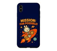 Carcasa para iPhone XS MAX Misión Divertida Posible: Lindo Conejito Astronauta y tripulación Espacial
