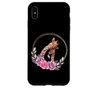 Carcasa para iPhone XS MAX Mom and Baby Giraffe For Safari Animal Lover Floral Circle