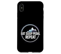 Carcasa para iPhone XS MAX Mountain Biking Cyclist Eat Sleep Pedal Repeat