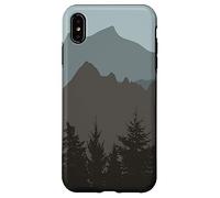 Carcasa para iPhone XS MAX Mountains Peaks Abstract Outdoor Nature Landscape Gray Blue