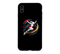 Carcasa para iPhone XS MAX Mujer Corredor Cruzando Línea De Meta Resumen