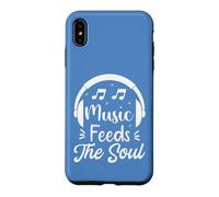 Carcasa para iPhone XS MAX Music Feeds The Soul Auriculares Amante de la música