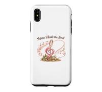 Carcasa para iPhone XS MAX Music Heals The Soul de Mujer con cáncer con Cinta Rosa