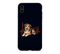 Carcasa para iPhone XS MAX Mutt Dog Lover Heartbeat ECG Pulse Estilo de Raza Mixta