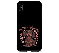 Carcasa para iPhone XS MAX My Dog Therapy Dachshund Lover - Cita Divertida