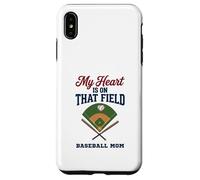 Carcasa para iPhone XS MAX My Heart Is On That Field Baseball Mom Proud Game