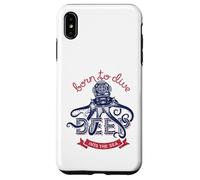 Carcasa para iPhone XS MAX Nacido para sumergirse profundamente en el Casco de buceador de Pulpo Marino