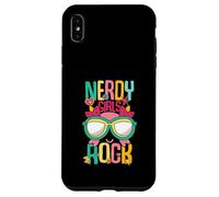 Carcasa para iPhone XS MAX Nerd Girl Rock Geek Mágico Divertido Nerd Gamer G hic