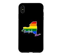 Carcasa para iPhone XS MAX New York Mapa USA Estado Arco Iris Bandera Pride Month