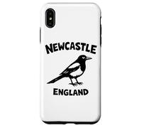 Carcasa para iPhone XS MAX Newcastle England Urraca Zine Impresión de Tinta Negra Letras