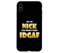 Carcasa para iPhone XS MAX Nick Costume Idgaf Meme Personalized First Name Nick Jokes