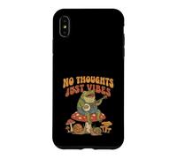 Carcasa para iPhone XS MAX No Thoughts Just Vibes Frog Mindfulness Meditation Mushroom