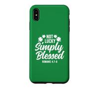 Carcasa para iPhone XS MAX Not Lucky Simply Blessed, Vintage, St Patrick's Faith Green
