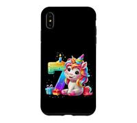 Carcasa para iPhone XS MAX NÚMERO 7 AÑOS NIÑA Unicornio 7º Nacimiento