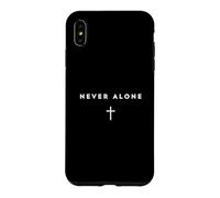 Carcasa para iPhone XS MAX Nunca Solo Jesús Versículo bíblico católico con Cruz Simple