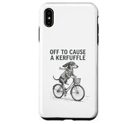 Carcasa para iPhone XS MAX Off To Cause A Kerfuffle Dachshund Bike Funny Dog