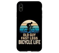 Carcasa para iPhone XS MAX Old Guy Fast Legs Bicycle Life Diseño Ciclismo Retro