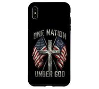 Carcasa para iPhone XS MAX One Nation Under God Cross - Bandera Americana con gráfico patriótico