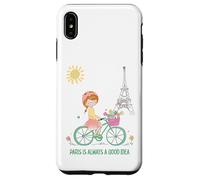 Carcasa para iPhone XS MAX París es Siempre una Buena Idea Linda Chica en Bicicleta