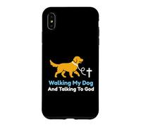 Carcasa para iPhone XS MAX Paseando a mi Perro y Hablando con Dios Christian Pet Owner
