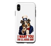 Carcasa para iPhone XS MAX Pastor Australiano Australiano Australiano EE.UU. Divertido Retro Vintage 4 de Julio