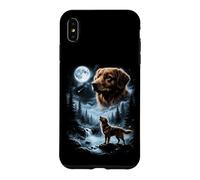 Carcasa para iPhone XS MAX Pato de Nueva Escocia Tolling Retriever Aullando a la Luna 90