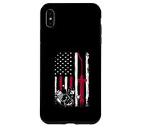 Carcasa para iPhone XS MAX Patriot Welder Red Line, Bandera Estadounidense y Estadounidense, Soldadura patriótica
