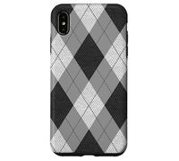Carcasa para iPhone XS MAX Patrón Preppy de los años 80 de Argyle Grays