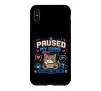 Carcasa para iPhone XS MAX Pausa Mi Juego para Alimentar Al Gato Gamer Cat Retro