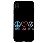 Carcasa para iPhone XS MAX Peace Love Coffee Retro Barista Cafeína Bean