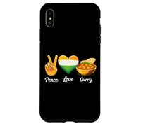 Carcasa para iPhone XS MAX Peace Love Curry Amante de la Comida India