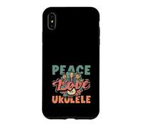 Carcasa para iPhone XS MAX Peace Love Ukelele Hippie Hawaiano Reproductor de música Retro