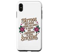 Carcasa para iPhone XS MAX Pegatinas duras para Adultos con Forma de Rosa y Calavera, para Amantes de la Tinta