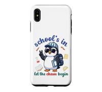 Carcasa para iPhone XS MAX Penguin Back to School vibra a Las escuelas en Let The Chaos Begin
