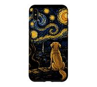 Carcasa para iPhone XS MAX Perro Noche Estrellada Van Gogh Luna Arte Mamá Papá Miau