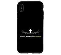 Carcasa para iPhone XS MAX Pesos más Pesados más Ligero Alma Cristiana fe Fitness Atleta