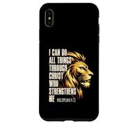 Carcasa para iPhone XS MAX Philippians 4:13 Religious Lion Strengthens Christian