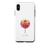 Carcasa para iPhone XS MAX Pintura Botánica Flor Zinnia Roja y Rosa