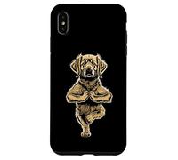 Carcasa para iPhone XS MAX Pose Divertida con Forma de árbol para Perros con Forma de Cachorro de Golden Retriever, Vrikshasana