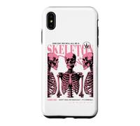 Carcasa para iPhone XS MAX Póster sarcástico Divertido de semitono sarcástico de anatomía Esqueleto Rosa gótico