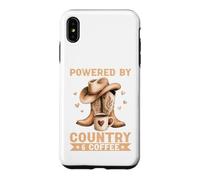 Carcasa para iPhone XS MAX Powered by Country and Coffee Western Cowboy Boots Cowgirl